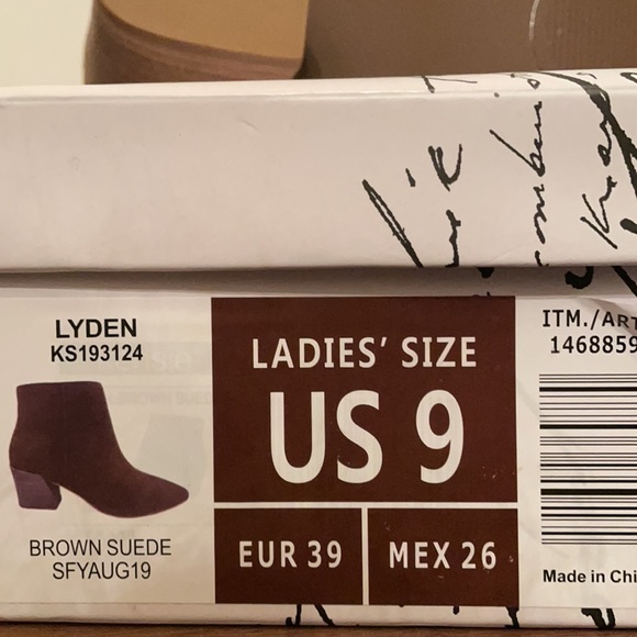 New Kensie Womens Lyden Leather Suede Ankle Boots - Picture 7 of 7